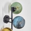 Koyoto globe light, wall light blue, gold, green, 3-light sources