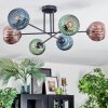 Koyoto ceiling light, globe light 78 cm blue, green, coppery, 6-light sources