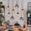 Gastor hanging light, globe light, pendant light Amber, clear, Smoke-coloured, 8-light sources