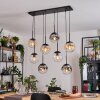 Gastor hanging light, globe light, pendant light Amber, clear, Smoke-coloured, 8-light sources