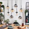 Gastor hanging light, globe light, pendant light Amber, clear, Smoke-coloured, 8-light sources
