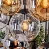 Gastor hanging light, globe light, pendant light Amber, chrome, clear, Smoke-coloured, 8-light sources