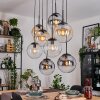 Gastor hanging light, globe light, pendant light Amber, clear, Smoke-coloured, 8-light sources
