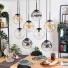Gastor hanging light, globe light, pendant light Amber, clear, Smoke-coloured, 8-light sources