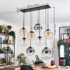 Gastor hanging light, globe light, pendant light Amber, clear, Smoke-coloured, 8-light sources