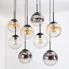 Gastor hanging light, globe light, pendant light Amber, clear, Smoke-coloured, 8-light sources