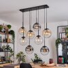 Gastor hanging light, globe light, pendant light Amber, clear, Smoke-coloured, 8-light sources