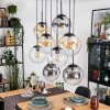 Gastor hanging light, globe light, pendant light Amber, clear, Smoke-coloured, 8-light sources