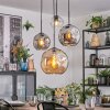Koyoto hanging light, globe light, Cluster pendant lamp Amber, chrome, clear, Smoke-coloured, 4-light sources