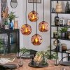Ripoll hanging light, globe light, Cluster pendant lamp coppery, 4-light sources