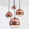 Koyoto hanging light, globe light, Cluster pendant lamp clear, coppery, 4-light sources