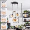 Koyoto hanging light, globe light, Cluster pendant lamp Amber, clear, 4-light sources