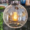 Koyoto hanging light, globe light, Cluster pendant lamp Amber, clear, 4-light sources