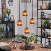 Ripoll hanging light, globe light, Cluster pendant lamp coppery, 4-light sources