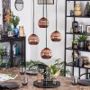 Ripoll hanging light, globe light, Cluster pendant lamp coppery, 4-light sources