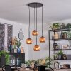 Ripoll hanging light, globe light, Cluster pendant lamp coppery, 4-light sources