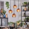 Ripoll hanging light, globe light, Cluster pendant lamp clear, coppery, 4-light sources