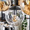 Gastor hanging light, globe light, pendant light Amber, chrome, clear, Smoke-coloured, 8-light sources