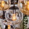 Gastor hanging light, globe light, pendant light Amber, chrome, clear, Smoke-coloured, 8-light sources