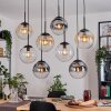 Gastor hanging light, globe light, pendant light Amber, clear, Smoke-coloured, 8-light sources