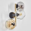 Ripoll globe light, wall light gold, black, 3-light sources