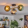 Koyoto ceiling light, globe light gold, black, 3-light sources
