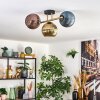 Koyoto ceiling light, globe light gold, black, 3-light sources