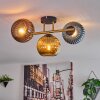 Koyoto ceiling light, globe light gold, black, 3-light sources