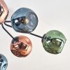Ripoll ceiling light, globe light blue, green, coppery, 8-light sources