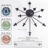 Koyoto ceiling light, globe light 89 cm blue, green, coppery, 12-light sources