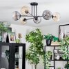 Koyoto ceiling light, globe light 80 cm Amber, clear, Smoke-coloured, 6-light sources