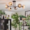 Koyoto ceiling light, globe light 80 cm Amber, clear, Smoke-coloured, 6-light sources