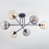 Koyoto ceiling light, globe light 80 cm Amber, clear, Smoke-coloured, 6-light sources