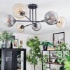 Koyoto ceiling light, globe light 80 cm Amber, clear, Smoke-coloured, 6-light sources