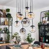 Gastor hanging light, globe light, pendant light Amber, clear, Smoke-coloured, 8-light sources