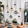 Gastor hanging light, globe light, pendant light Amber, clear, Smoke-coloured, 8-light sources