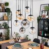 Gastor hanging light, globe light, pendant light Amber, clear, Smoke-coloured, 8-light sources
