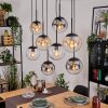 Gastor hanging light, globe light, pendant light Amber, clear, Smoke-coloured, 8-light sources