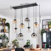 Gastor hanging light, globe light, pendant light Amber, clear, Smoke-coloured, 8-light sources