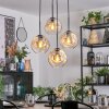 Ripoll hanging light, globe light, Cluster pendant lamp Amber, clear, 4-light sources