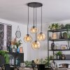 Ripoll hanging light, globe light, Cluster pendant lamp Amber, clear, 4-light sources