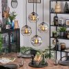 Ripoll globe light, Cluster pendant lamp chrome, clear, Smoke-coloured, 4-light sources