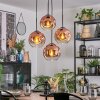 Ripoll hanging light, globe light, Cluster pendant lamp clear, coppery, 4-light sources