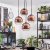Ripoll hanging light, globe light, Cluster pendant lamp clear, coppery, 4-light sources