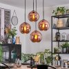 Ripoll hanging light, globe light, Cluster pendant lamp coppery, 4-light sources