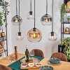 Koyoto hanging light, globe light, pendant light Amber, clear, Smoke-coloured, 6-light sources