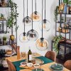 Koyoto hanging light, globe light, pendant light Amber, clear, Smoke-coloured, 6-light sources