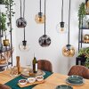 Ripoll hanging light, globe light, pendant light Amber, clear, Smoke-coloured, 6-light sources