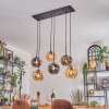 Ripoll hanging light, globe light, pendant light Amber, Smoke-coloured, 6-light sources