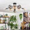 Koyoto ceiling light, globe light 85 cm Amber, clear, Smoke-coloured, 8-light sources